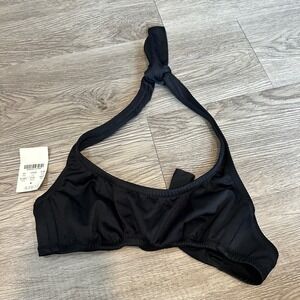 J. Crew Black Halter Neck Bikini Top Swimsuit XS resort beach